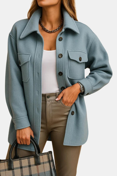 Renée – Wind & Waterproof Women’s Jacket with Collar and Buttons