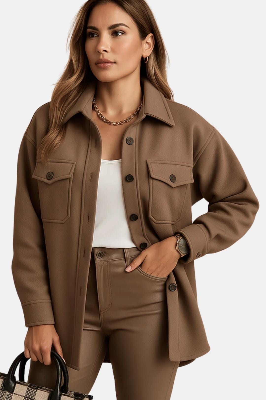 Renée – Wind & Waterproof Women’s Jacket with Collar and Buttons