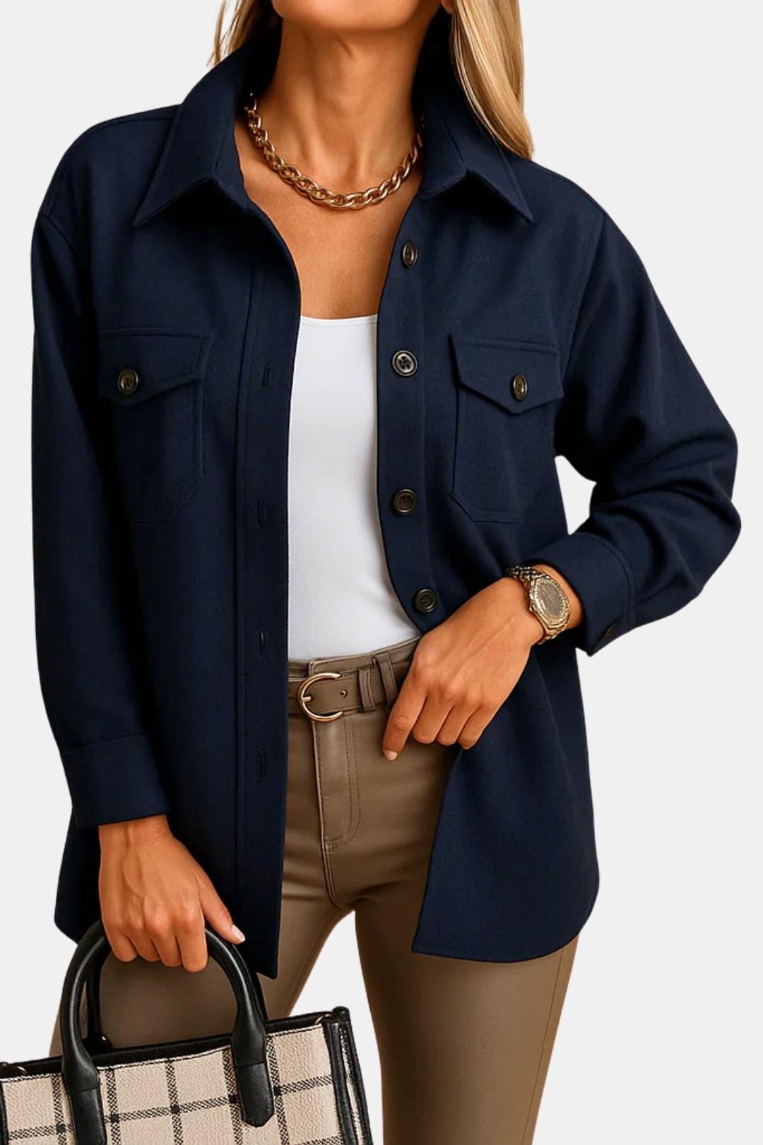 Renée – Wind & Waterproof Women’s Jacket with Collar and Buttons