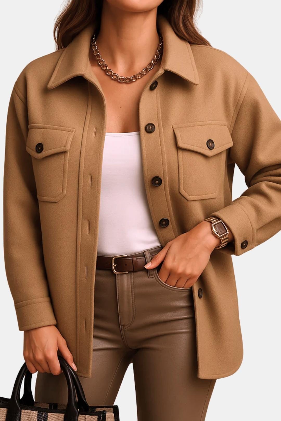 Renée – Wind & Waterproof Women’s Jacket with Collar and Buttons