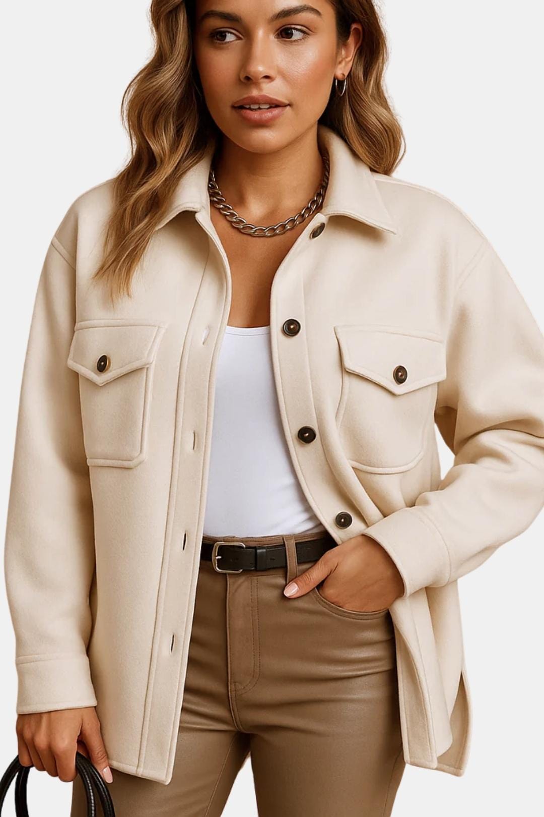 Renée – Wind & Waterproof Women’s Jacket with Collar and Buttons