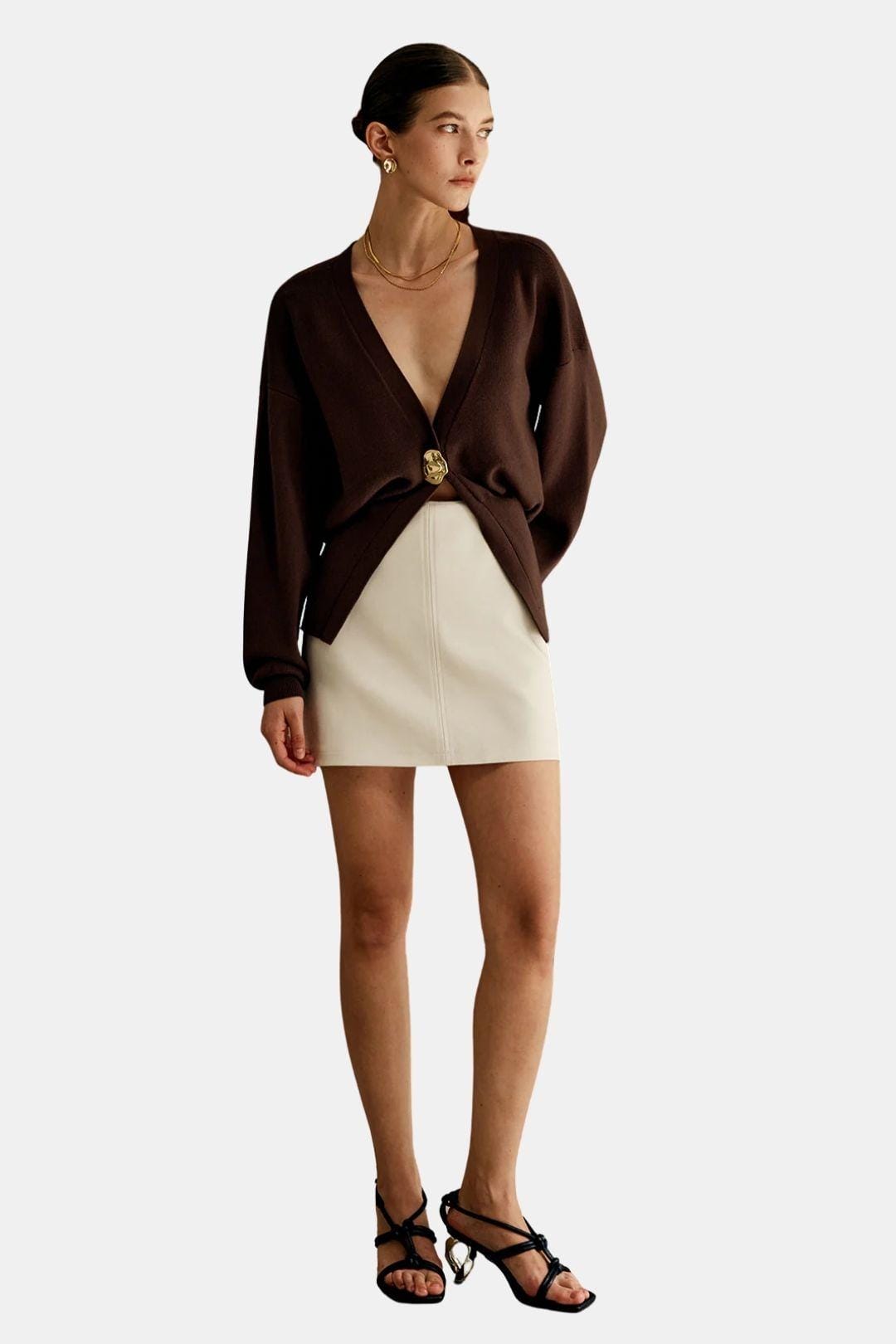 Riley – Golden Button Knit Cardigan