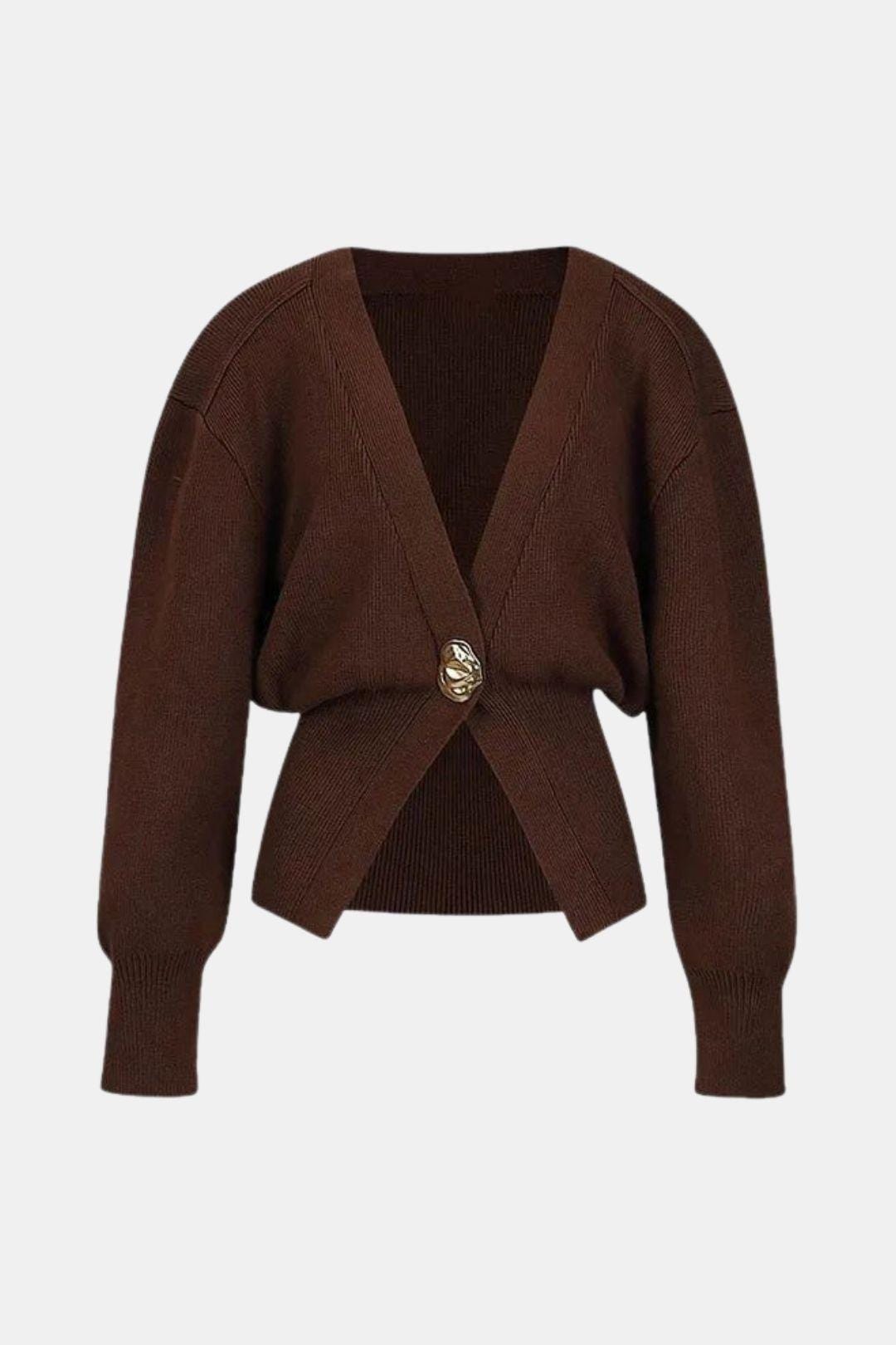 Riley – Golden Button Knit Cardigan