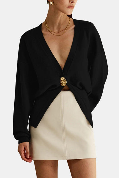 Riley – Golden Button Knit Cardigan