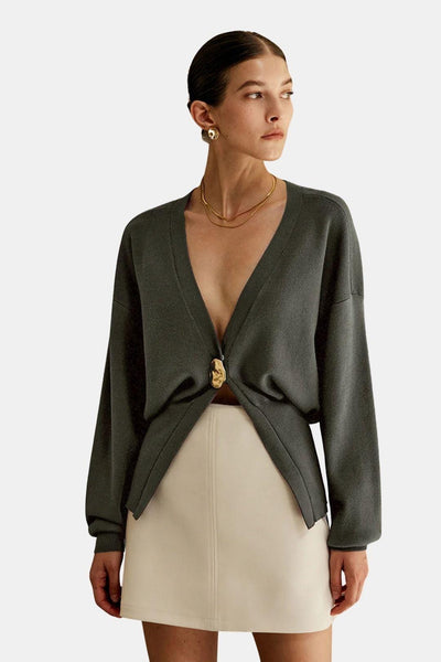 Riley – Golden Button Knit Cardigan