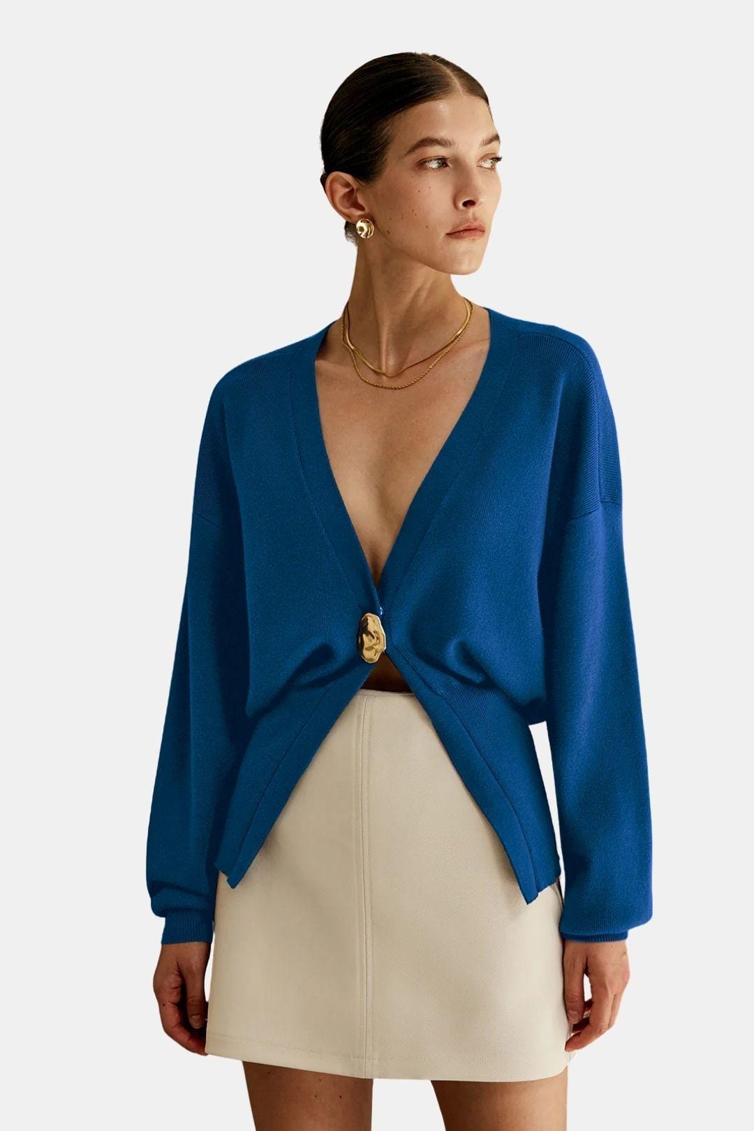 Riley – Golden Button Knit Cardigan