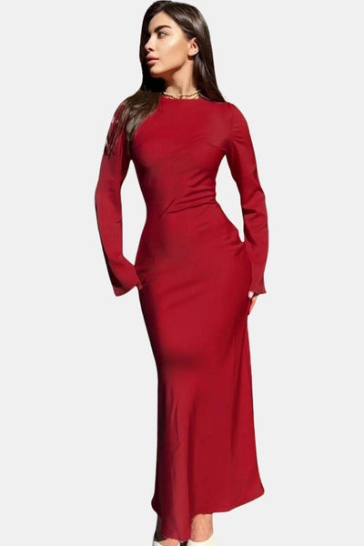 Roberta – Elegant Slim Satin Maxi Dress