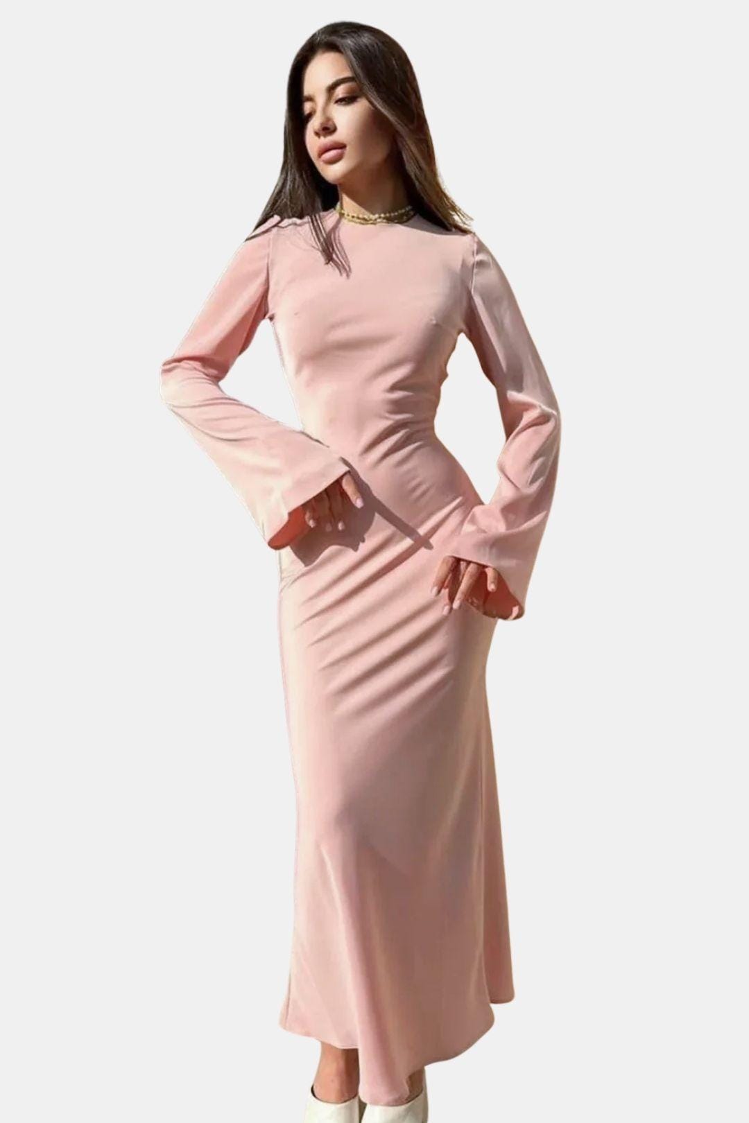 Roberta – Elegant Slim Satin Maxi Dress