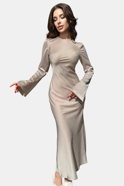 Roberta – Elegant Slim Satin Maxi Dress