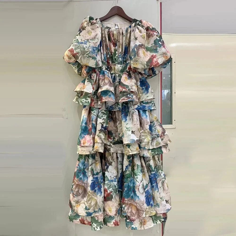 Gilda – Ruffle Sleeve Maxi Dress in Green
