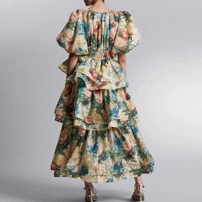 Gilda – Ruffle Sleeve Maxi Dress in Green