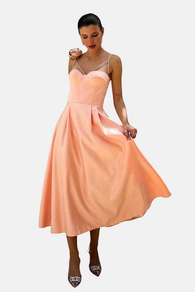 Rosavelle – Flower Detail Corset Midi Slip Dress