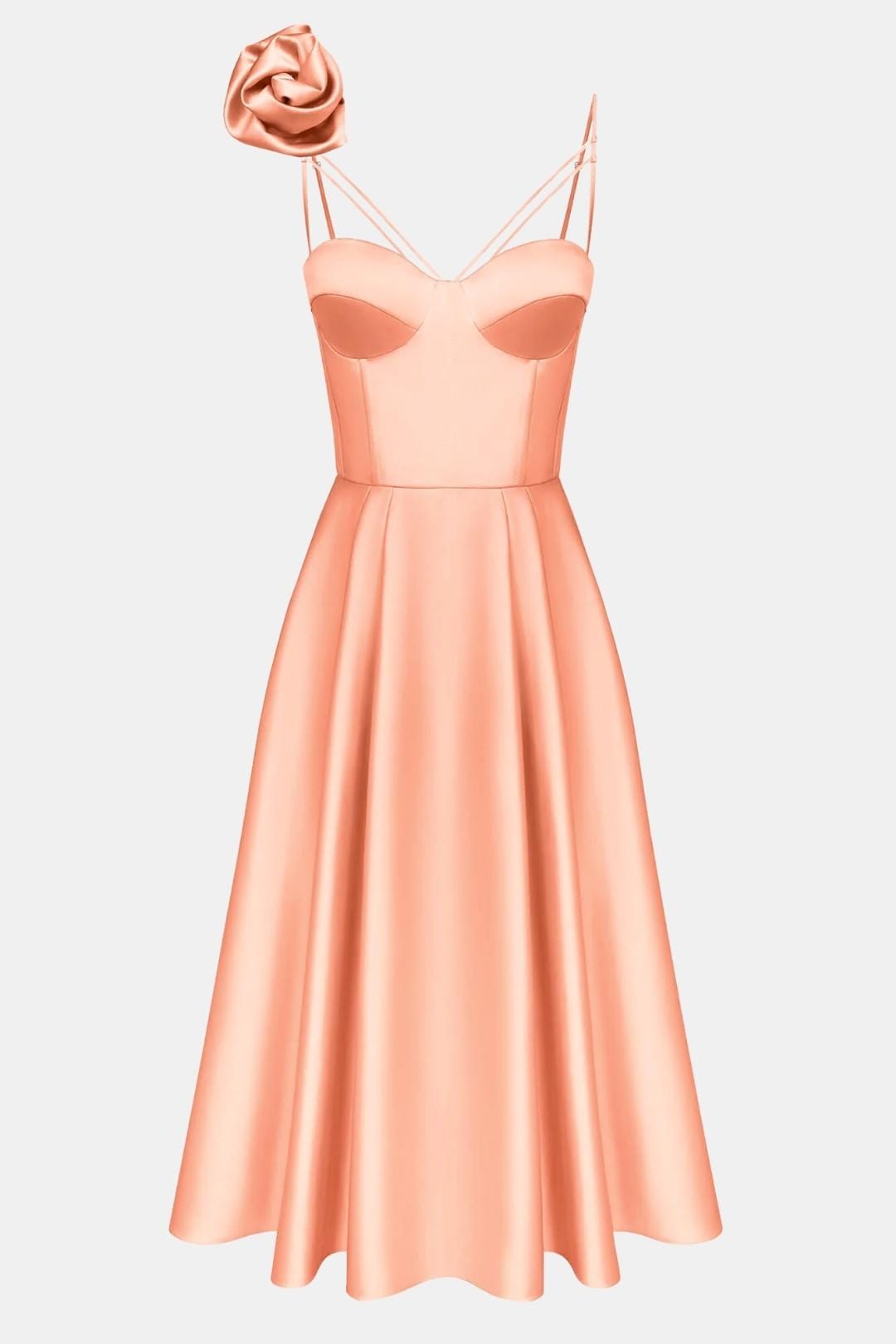 Rosavelle – Flower Detail Corset Midi Slip Dress