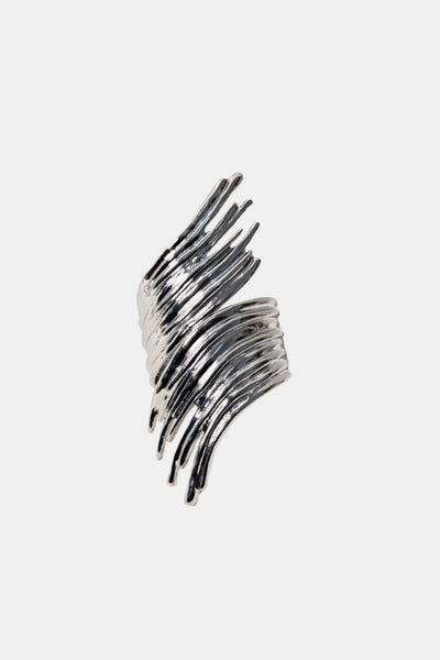 Rowena – Gold Abstract Ripple Open Bracelet