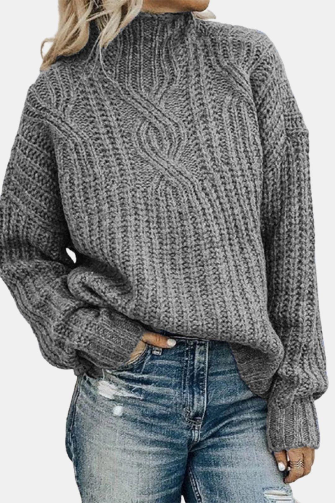 Ruby – Knitted High Collar Sweater
