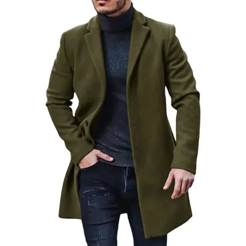 Slim-Fit Overcoat | Wool Blend | Stylish and Warm