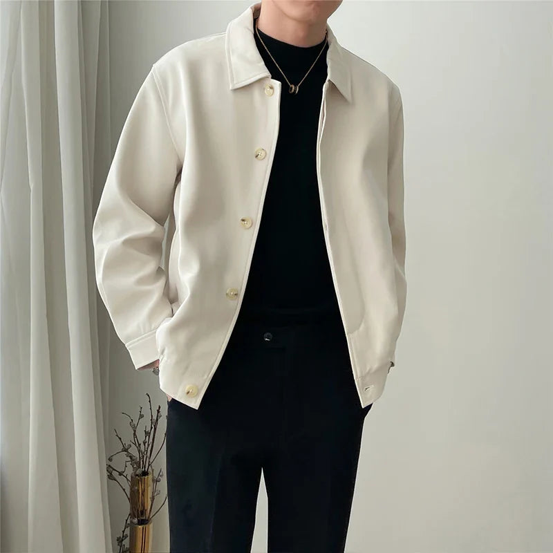 Minimalist Tailored Button-Up Jacket | Polyester | Sleek and Versatile