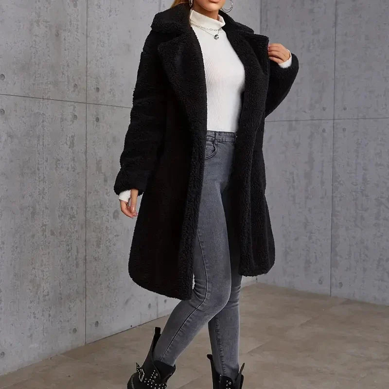 Long Faux Fur Coat | Plush Warmth | Elegant Winter Style