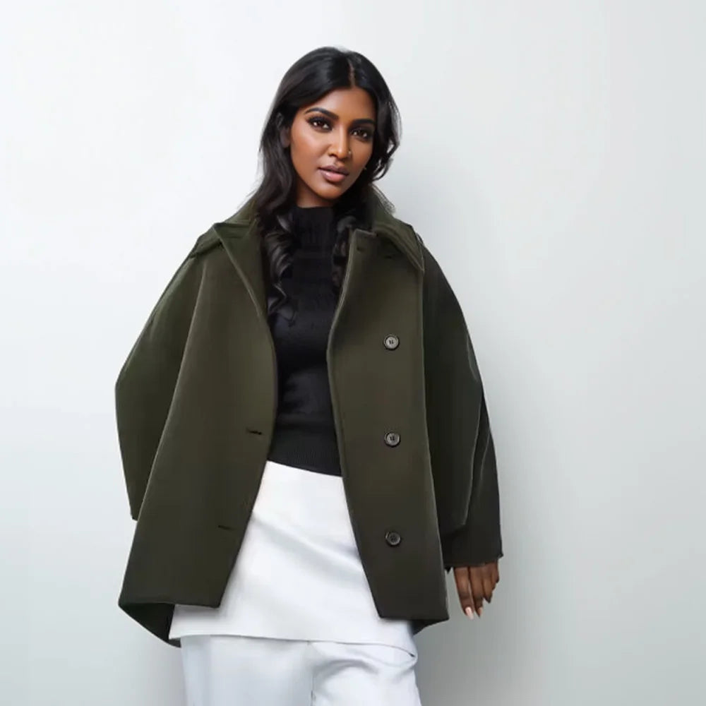 Cropped Wool Blend Coat | Structured Silhouette | Modern Minimalism | Versatile Style