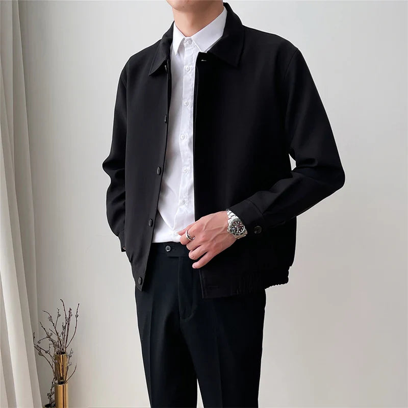 Minimalist Tailored Button-Up Jacket | Polyester | Sleek and Versatile