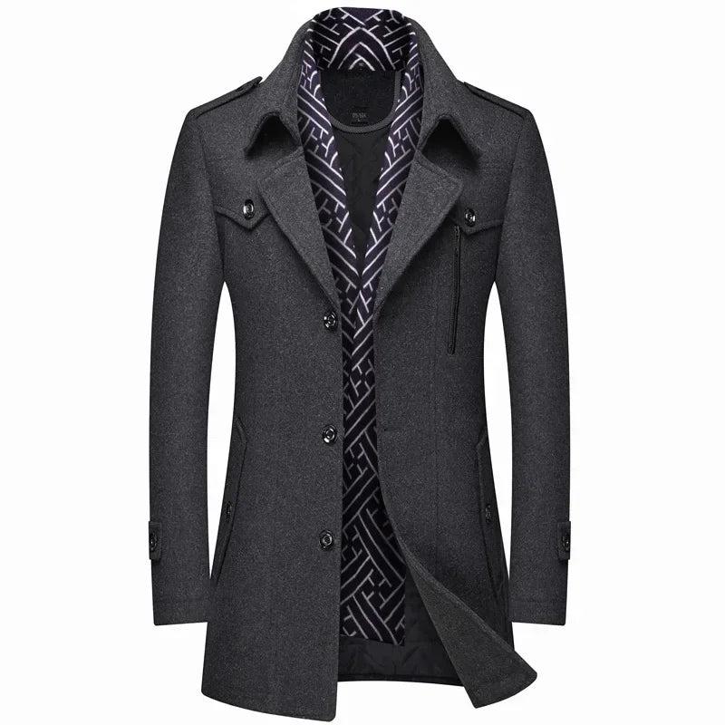 Double-Layer Wool-Blend Coat | Warm and Elegant | Tailored Fit