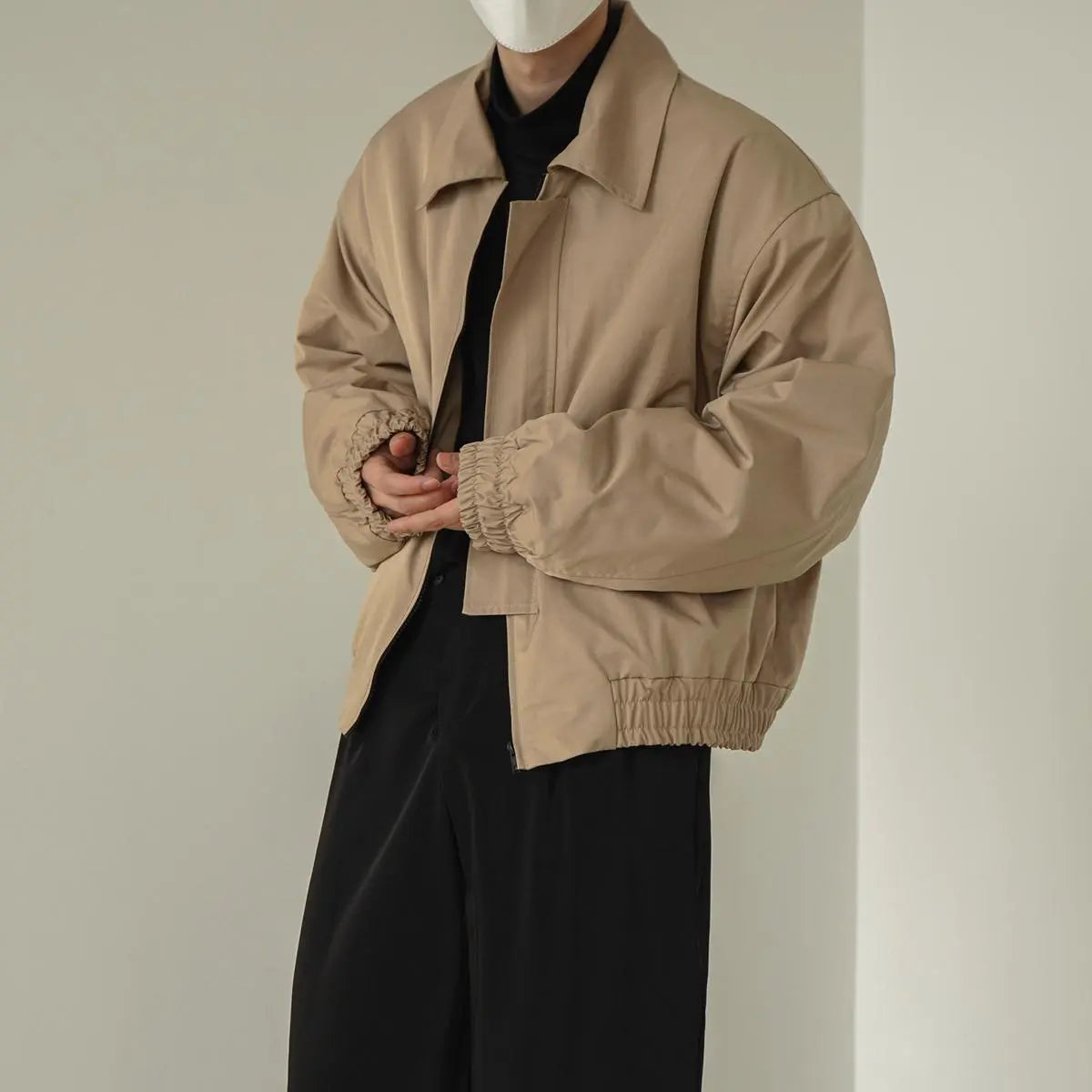 Oversized Zip-Up Jacket | Polyester | Relaxed and Minimal