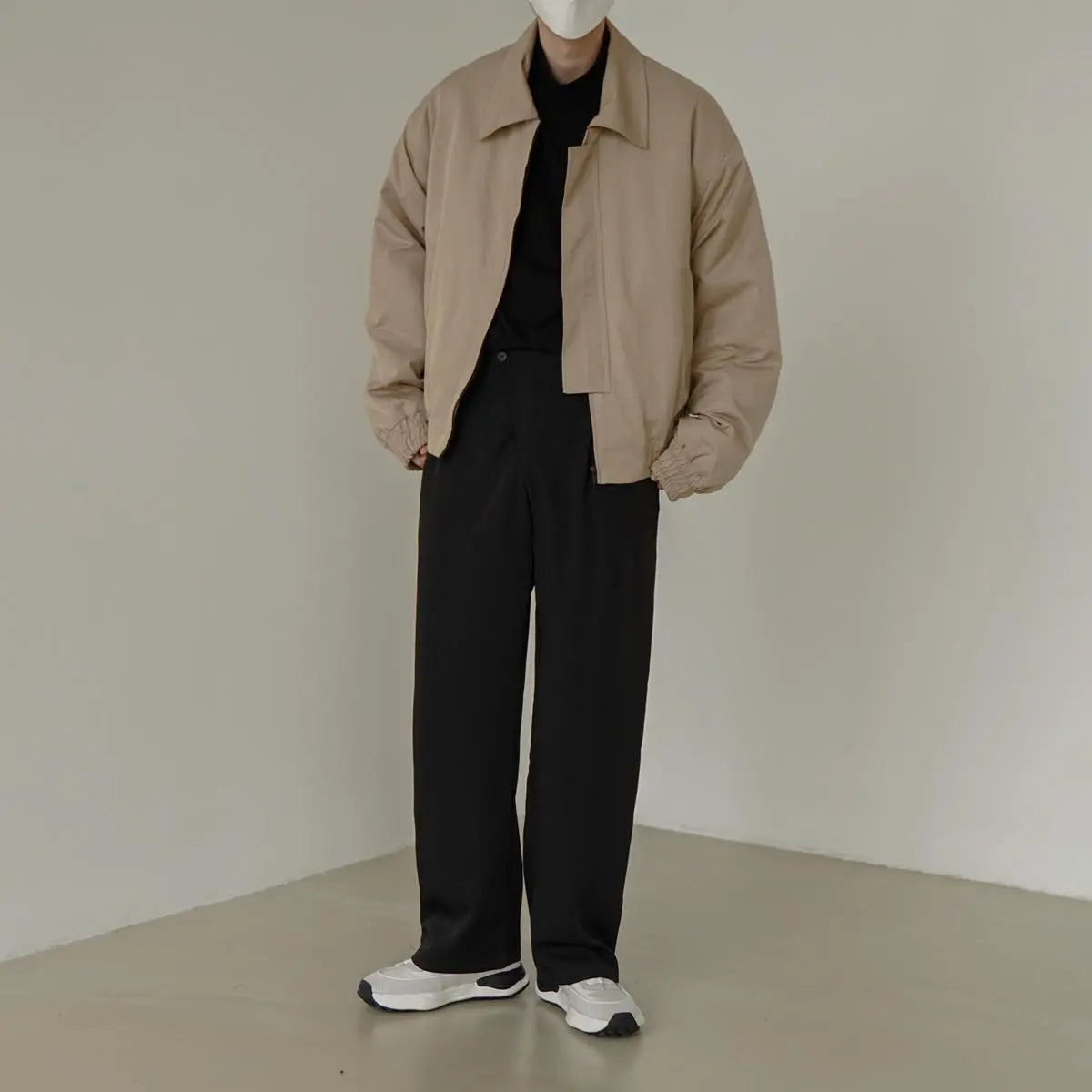 Oversized Zip-Up Jacket | Polyester | Relaxed and Minimal