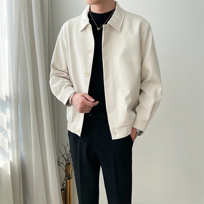 Minimalist Tailored Button-Up Jacket | Polyester | Sleek and Versatile