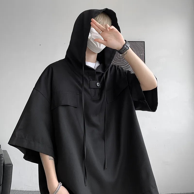 Short-Sleeve Oversized Hoodie | Polyester | Casual and Stylish