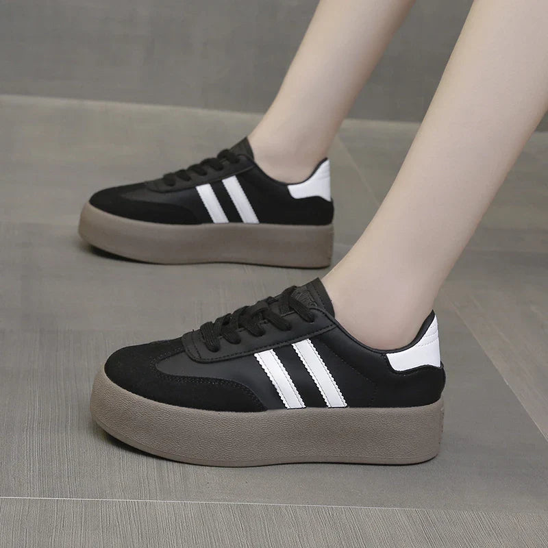 Retro Platform Sneakers | Striped Design | Comfortable & Stylish