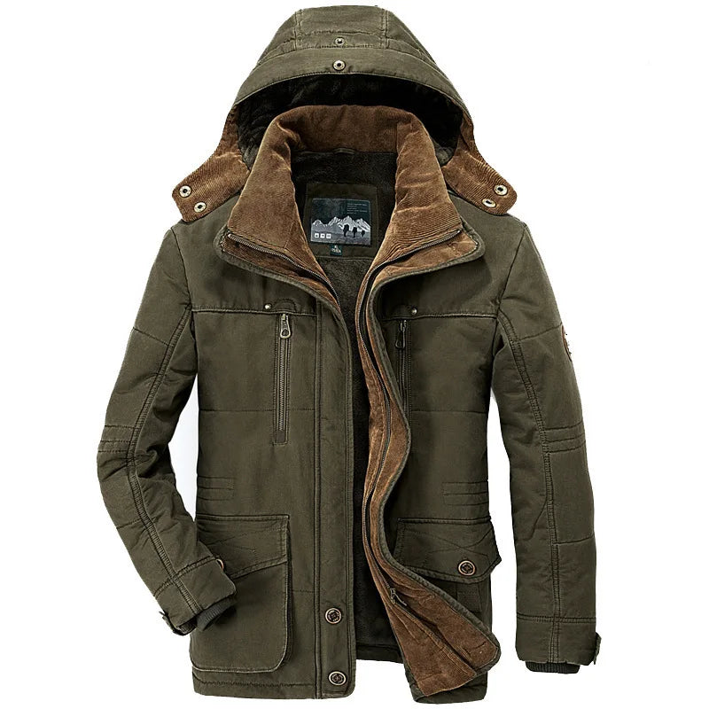 Men's Fleece-Lined Winter Jacket | Hooded | Warm and Durable