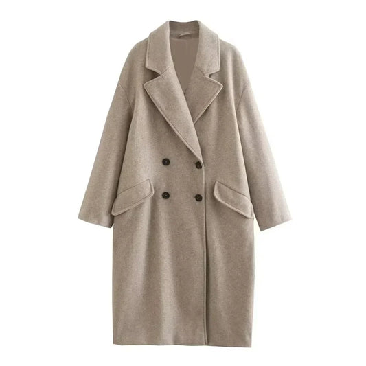 Double-Breasted Wool Blend Coat | Classic Tailored Fit | Timeless Elegance | Winter Staple