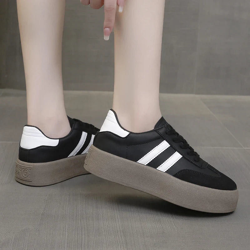 Retro Platform Sneakers | Striped Design | Comfortable & Stylish