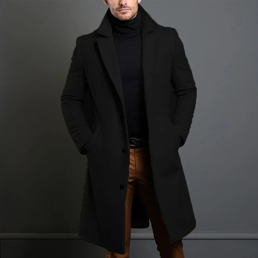 Classic Long Overcoat | Wool Blend | Sleek and Warm