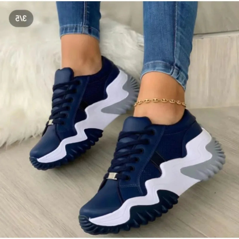 Wave Pattern Sneakers | Chunky Sole | Stylish & Comfortable