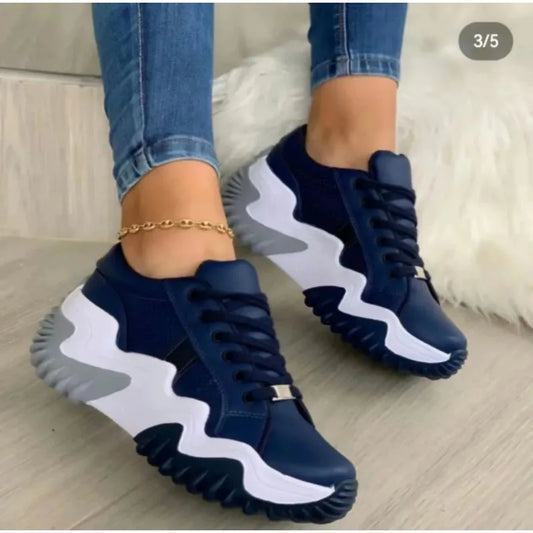 Wave Pattern Sneakers | Chunky Sole | Stylish & Comfortable