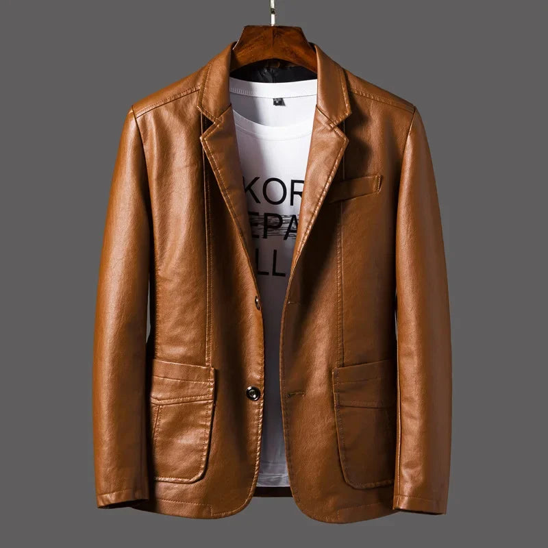 Faux Leather Blazer | Slim Fit | Timeless and Versatile