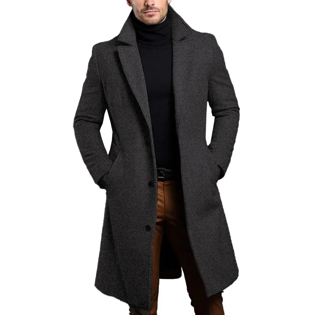 Classic Long Overcoat | Wool Blend | Sleek and Warm