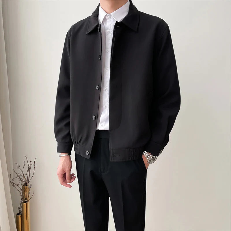 Minimalist Tailored Button-Up Jacket | Polyester | Sleek and Versatile