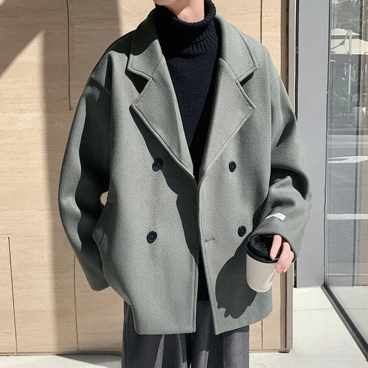 Oversized Wool Blend Coat | Double-Breasted | Timeless Winter Elegance