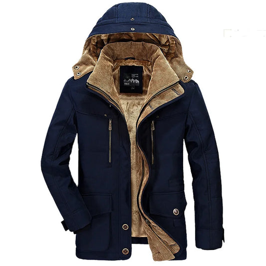 Men's Fleece-Lined Winter Jacket | Hooded | Warm and Durable