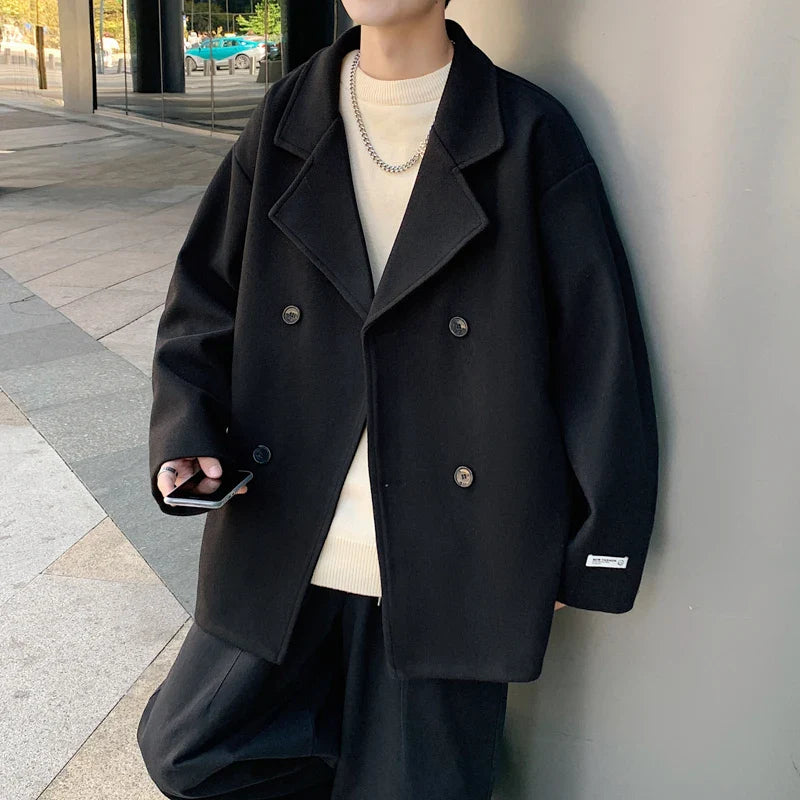 Oversized Wool Blend Coat | Double-Breasted | Timeless Winter Elegance