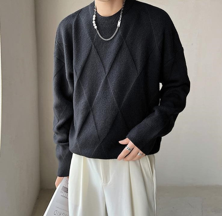 Diamond Knit Sweater | Elegant Pullover | Soft and Stylish