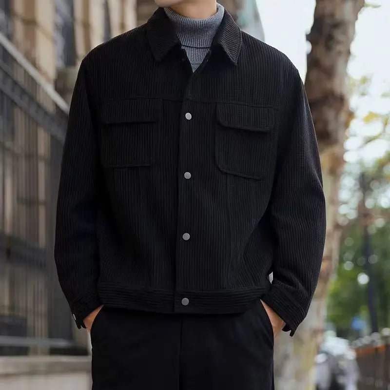 Corduroy Button-Up Jacket | Cotton | Textured and Sophisticated