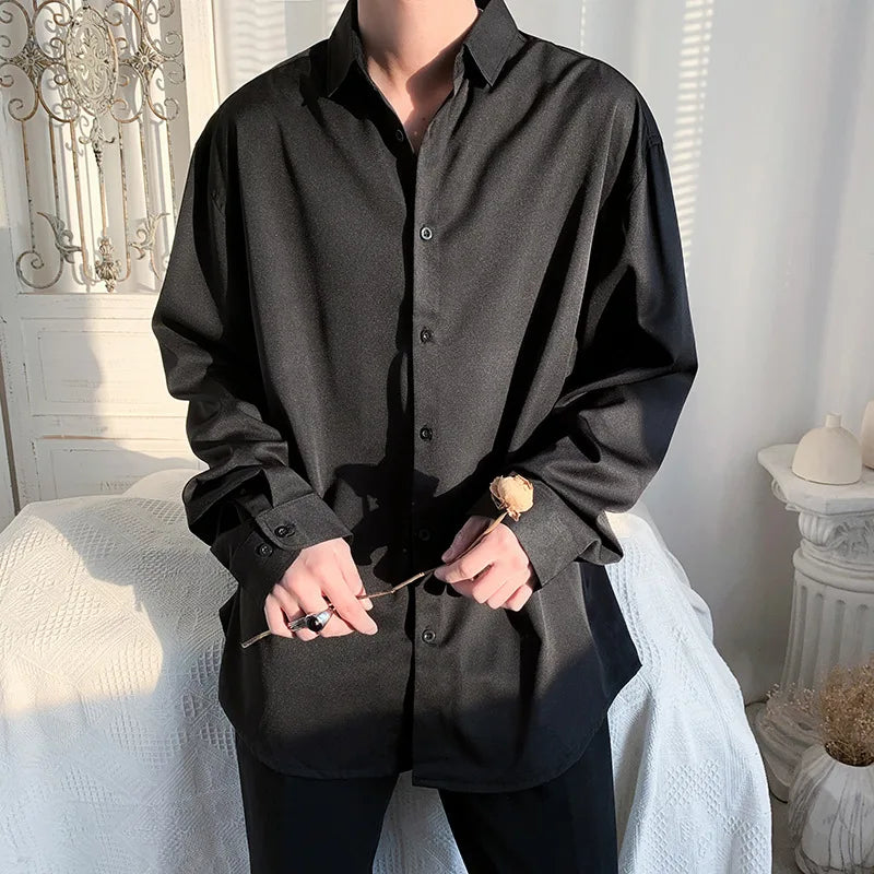 Satin Button-Up Shirt | Long Sleeve | Sophisticated Style