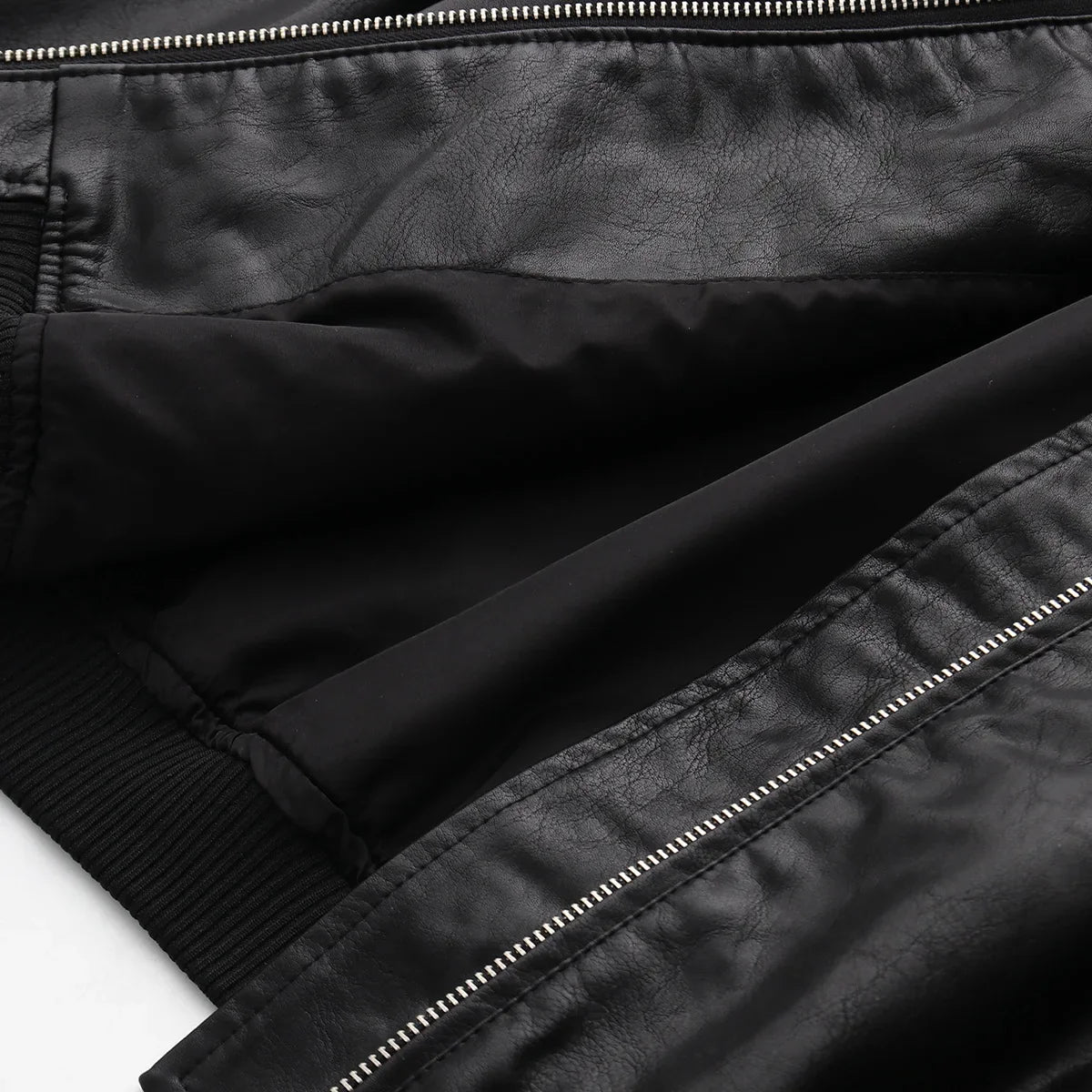 Cropped Bomber Jacket | Faux Leather | Sleek and Edgy