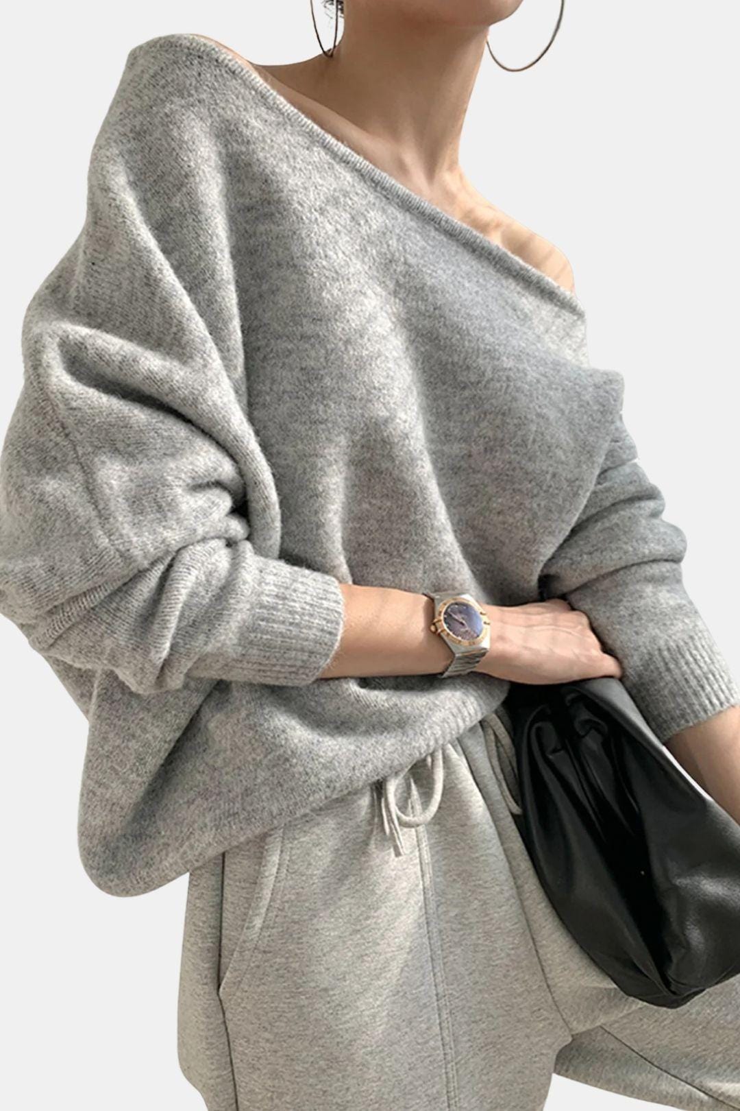 Samantha – One Shoulder Asymmetric Sweater