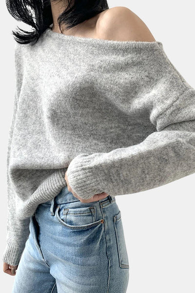 Samantha – One Shoulder Asymmetric Sweater