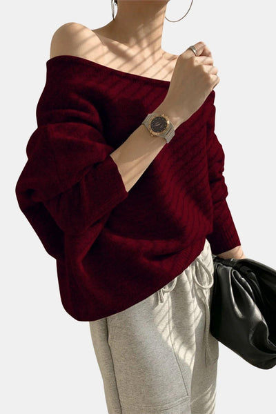 Samantha – One Shoulder Asymmetric Sweater