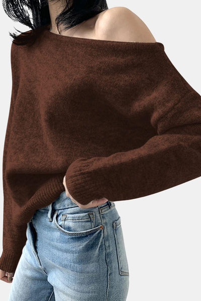 Samantha – One Shoulder Asymmetric Sweater